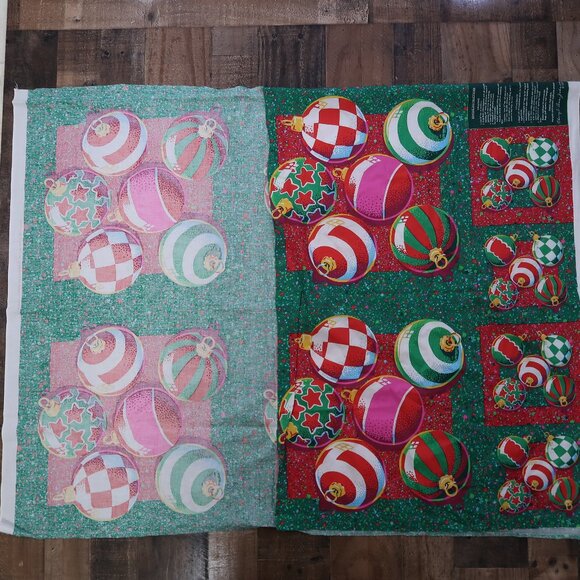 1991 Christmas Ornament Fabric DIY Make Your Own Pillow Placemats Cheryl Johnson - Picture 1 of 4